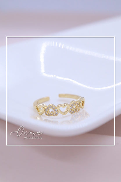 ANILLO CORAZONES CON CIRCONES
