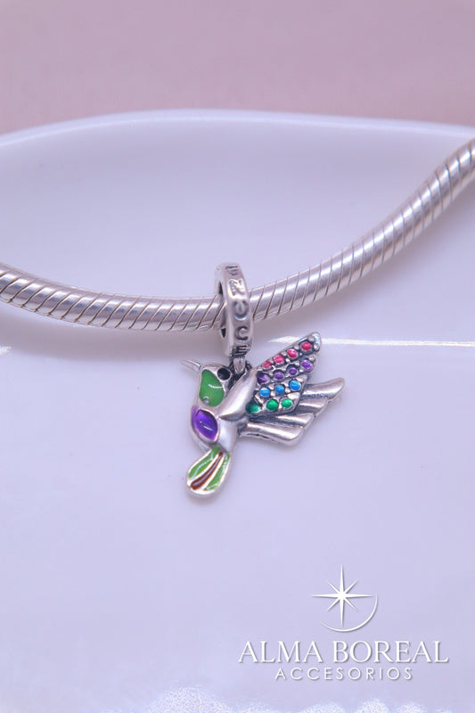 CHARMS COLIBÍ ARCOÍRIS PLATA LEY 925