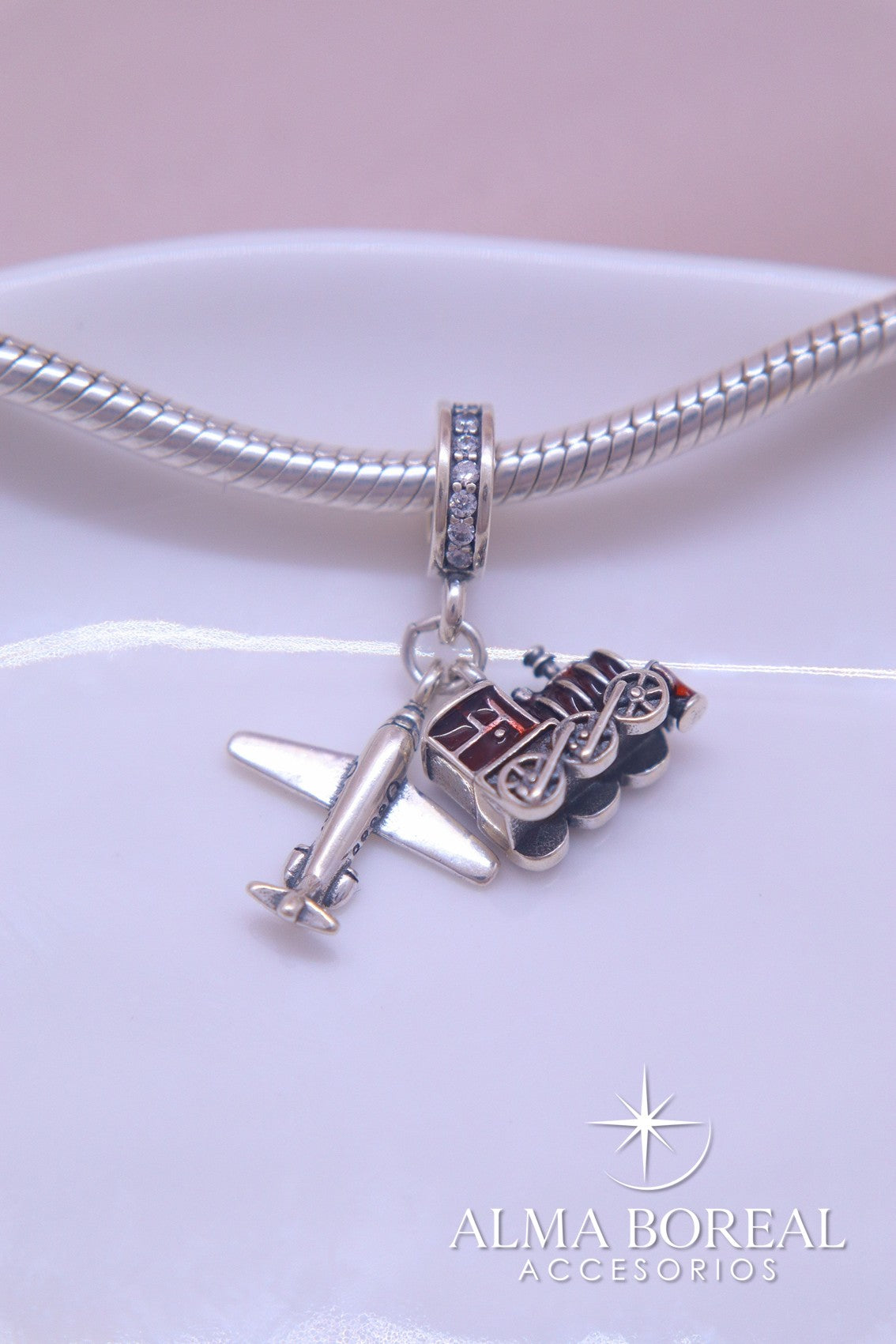 CHARMS TREN Y ALAS PLATA LEY 925