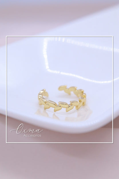 ANILLO HOJAS DORADO