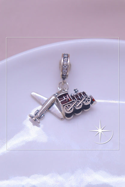 CHARMS TREN Y ALAS PLATA LEY 925