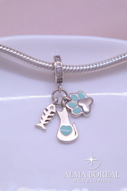 CHARMS PATA Y PEZ PLATA LEY 925