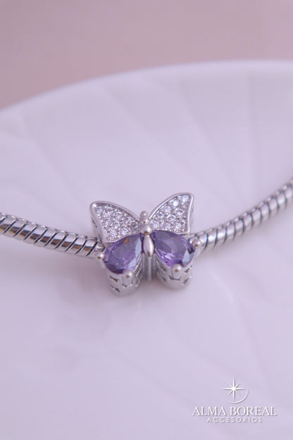 CHARMS MARIPOSA MORADA RODIO