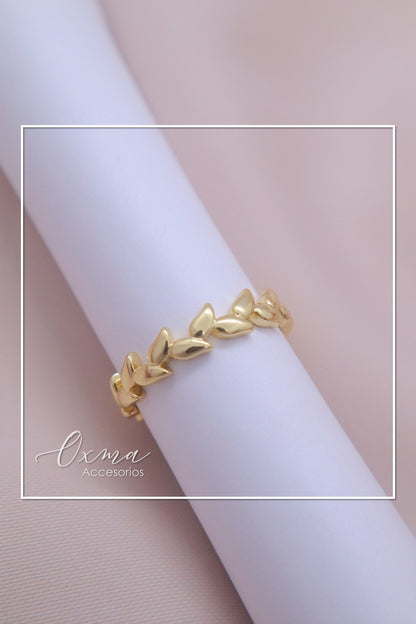 ANILLO HOJAS DORADO