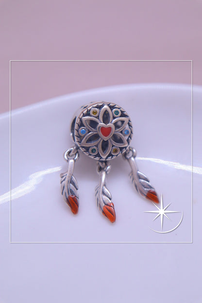 CHARMS ATRAPASUEÑOS ROJO PLATA LEY 925