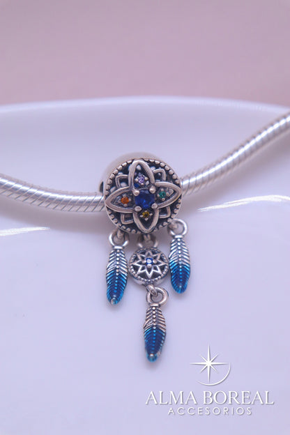CHARMS ATRAPASUEÑOS AZUL PLATA LEY 925