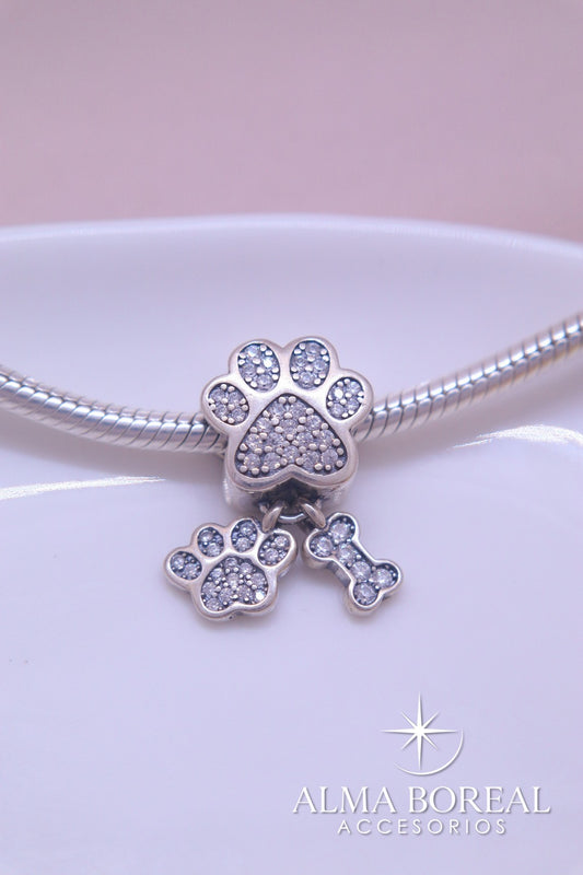 CHARMS HUELLA & HUESO PLATA LEY 925