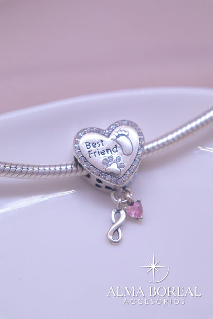 CHARMS TÚ + YO + PATITA PLATA LEY 925