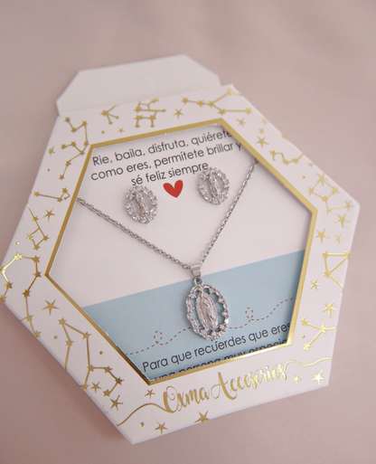 CONJUNTO VIRGEN GUADALUPE PLATEADO