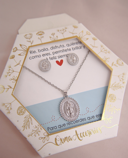 CONJUNTO VIRGEN GUADALUPE PLATEADO