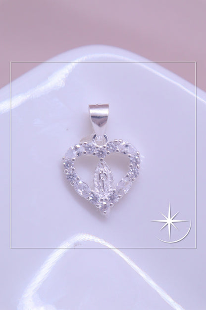 DIJE CORAZON DE FE PLATA LEY 925