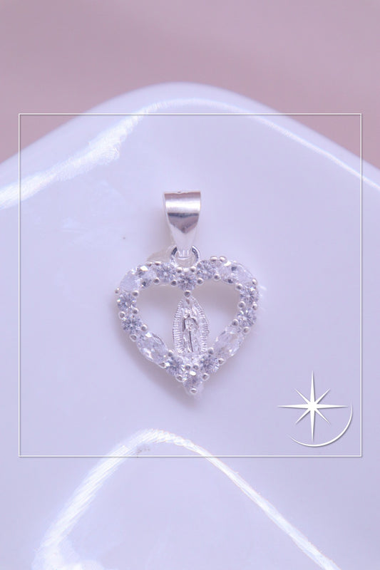 DIJE CORAZON DE FE PLATA LEY 925