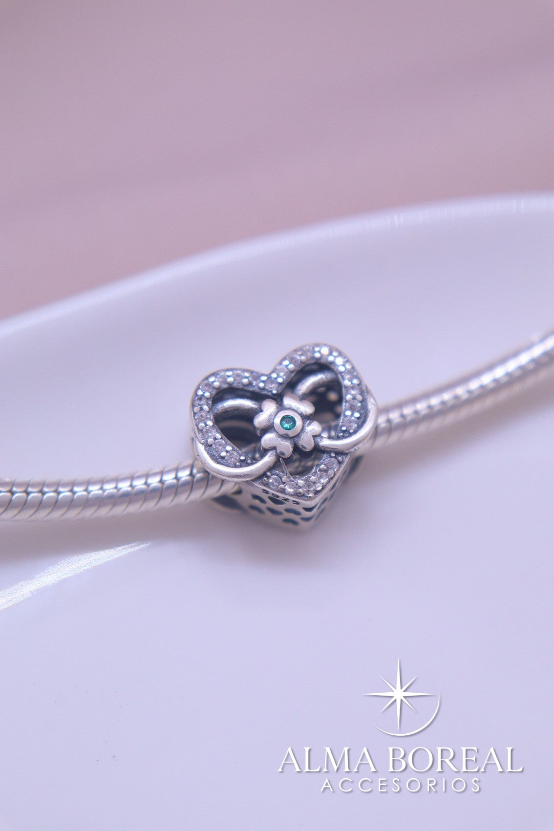 CHARMS CORAZONES UNIDOS  PLATA LEY 925
