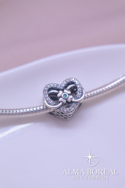 CHARMS CORAZONES UNIDOS  PLATA LEY 925