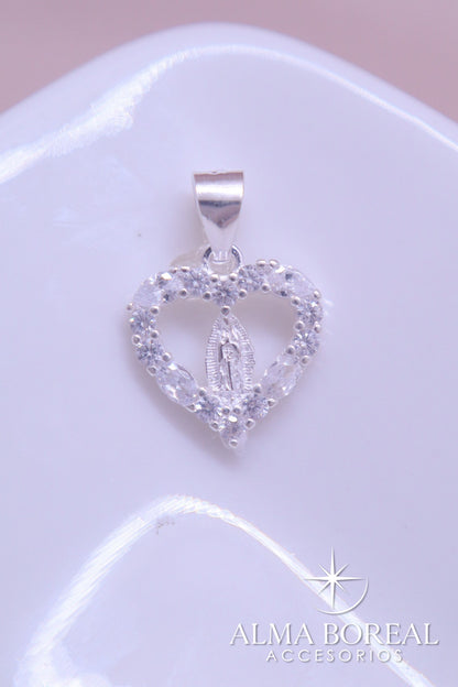 DIJE CORAZON DE FE PLATA LEY 925