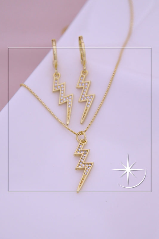 CONJUNTO RAYO DORADO RODIO