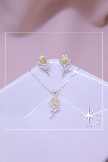 CONJUNTO GIRASOL PLATA LEY 925