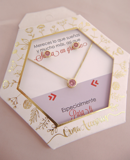 CONJUNTO CIRCON ROSADO
