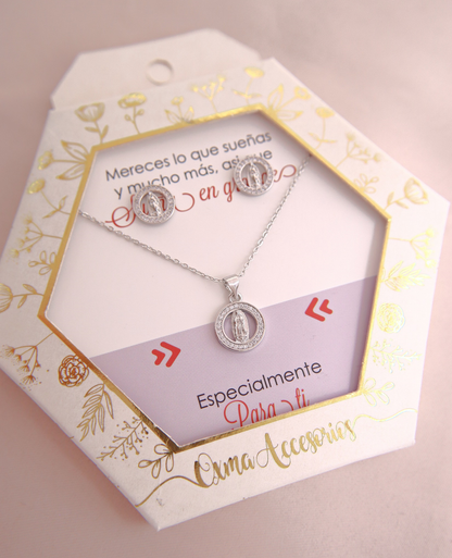 CONJUNTO VIRGEN GUADALUPE PLATEADO