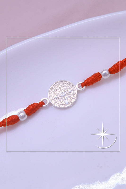 PULSERA FE DE SAN BENDITO PLATA LEY 925