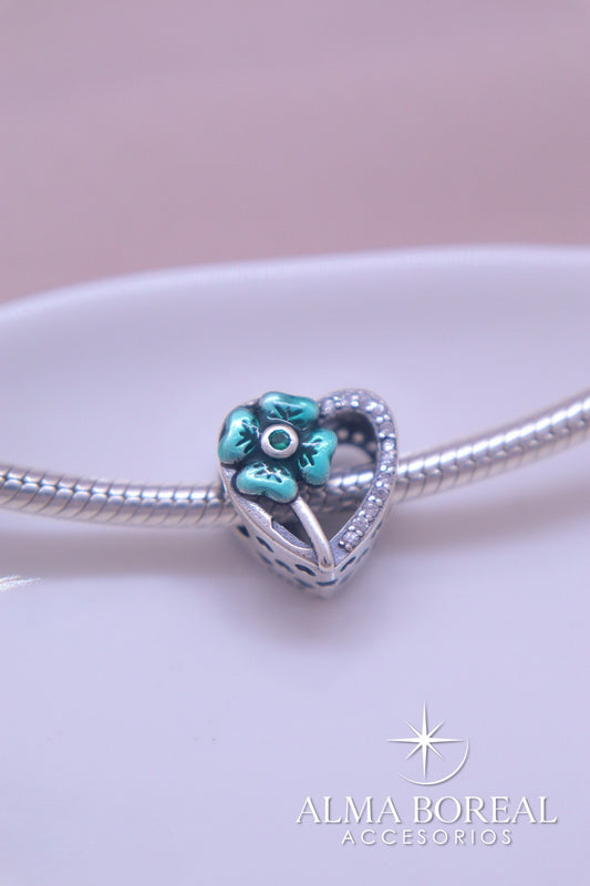 CHARMS AMOR QUE FLORECE PLATA LEY 925
