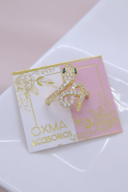 ANILLO SERPIENTE CON CIRCONES