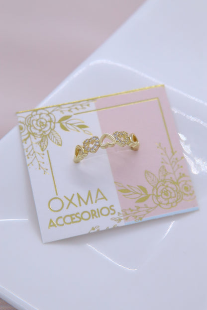 ANILLO CORAZONES CON CIRCONES