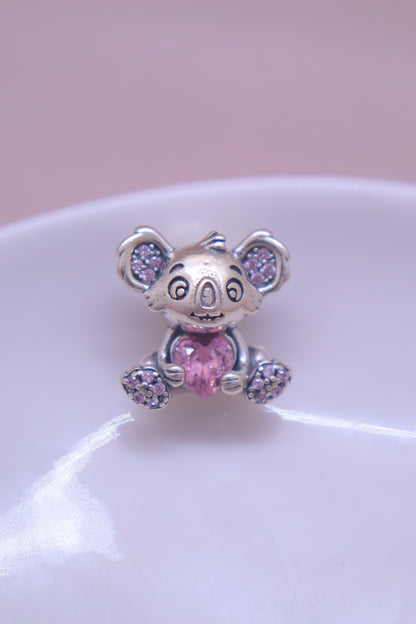 CHARMS KOALA ROSA PLATA LEY 925