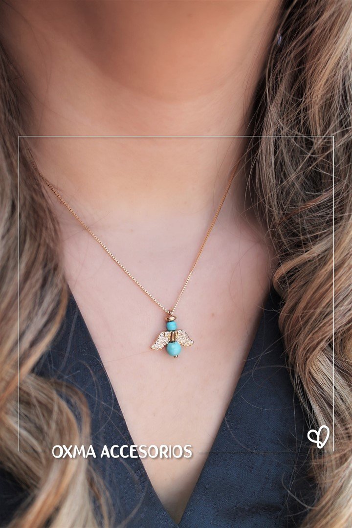 collar Angel piedra natural