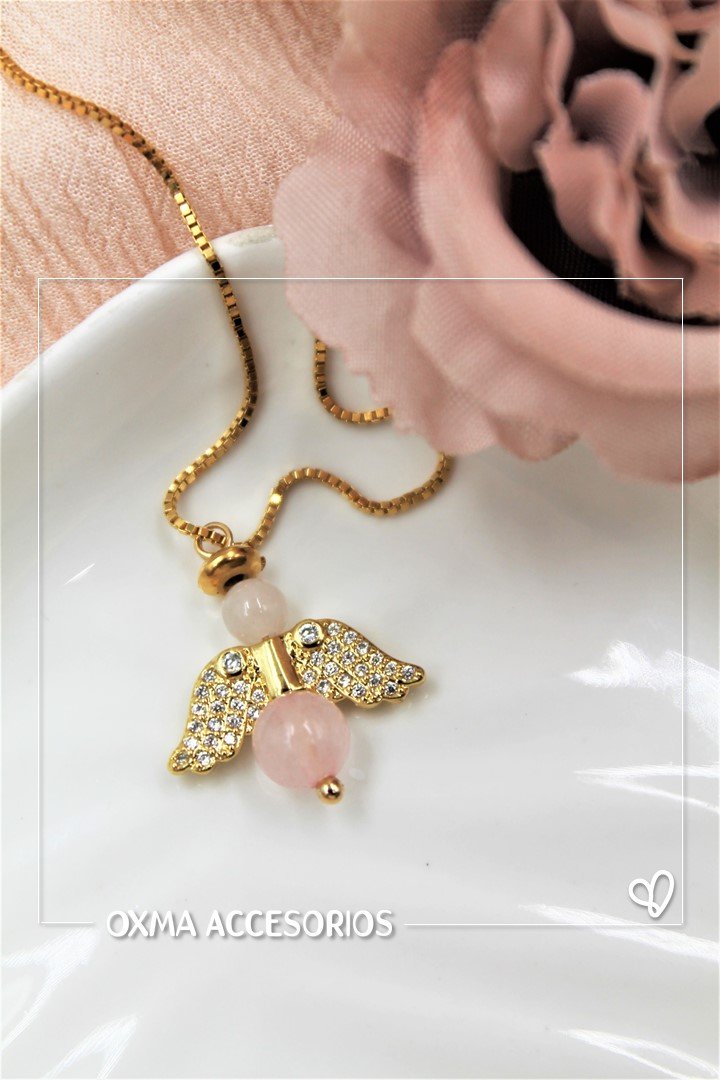 collar Angel piedra natural
