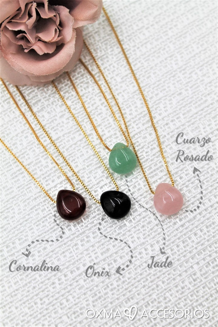 COLLAR PIEDRA NATURAL GOTA