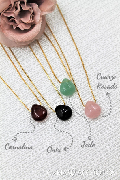 COLLAR PIEDRA NATURAL GOTA