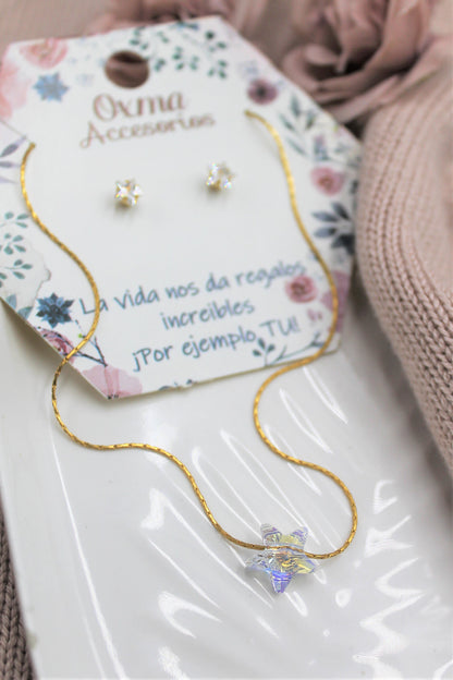 conjunto mini estrella swarovski