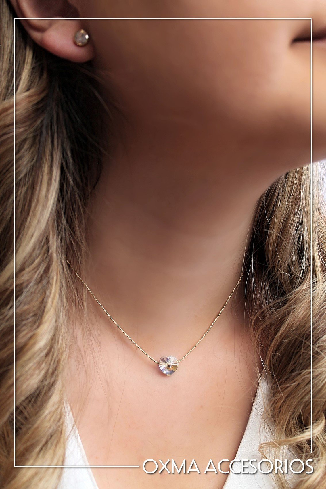 conjunto mini corazon swarovski