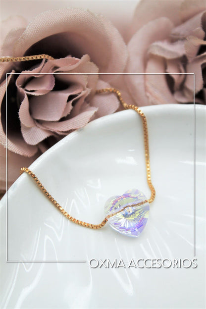 collar corazón swarovski