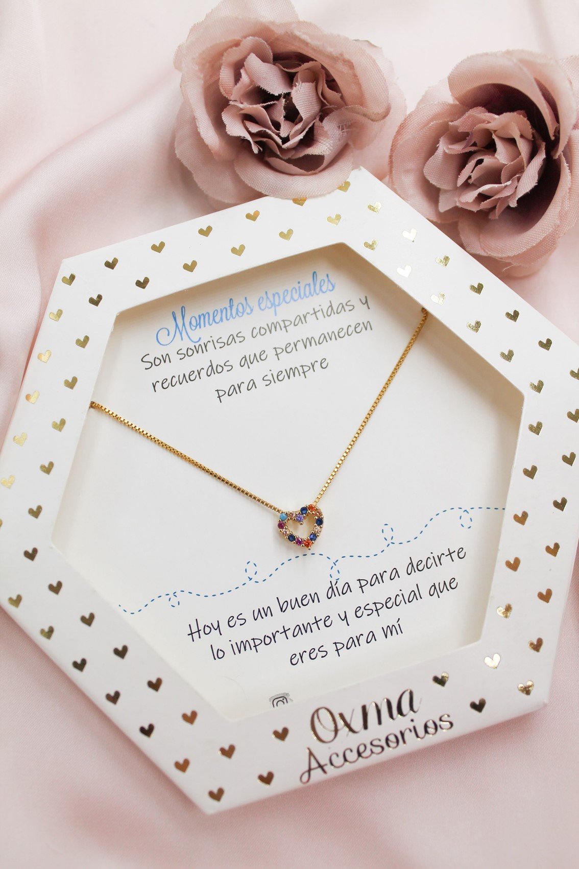 collar corazón mini microcircones