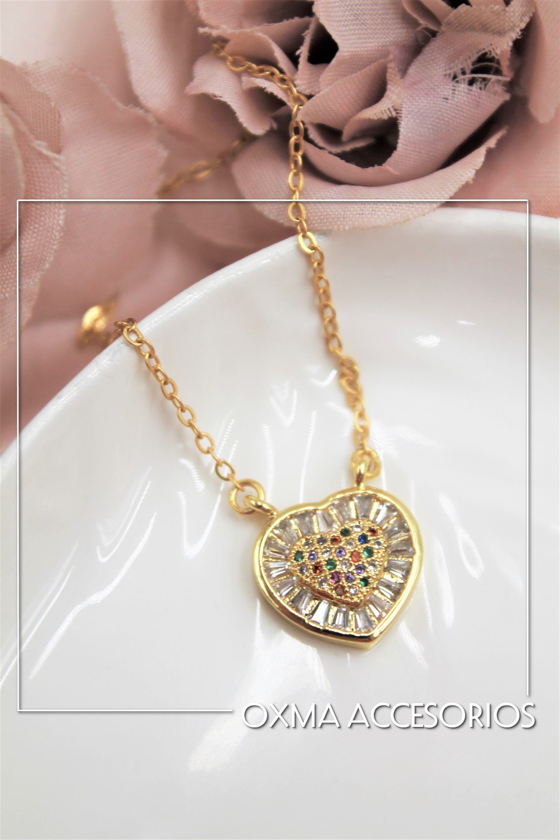 collar corazón murano