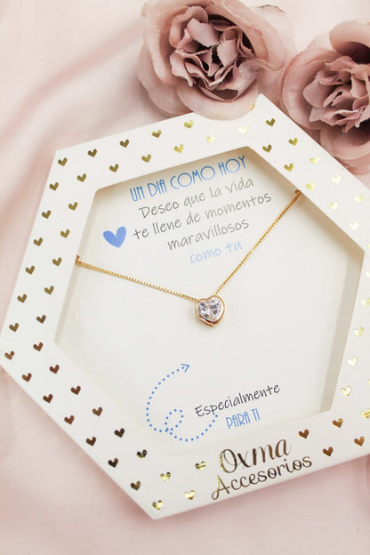 collar brillo corazón